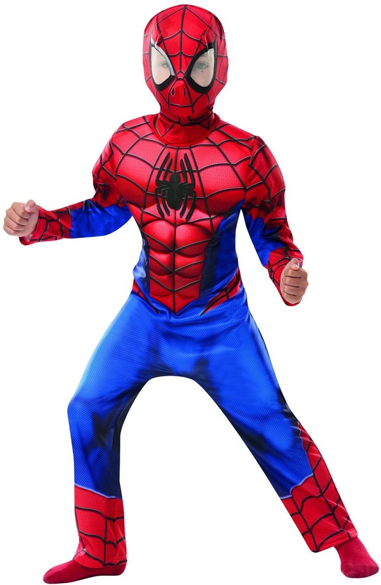 Spiderman Kostuum | Spider-Man Deluxe Spinneman Kind Kostuum | Medium | Carnaval kostuum | Verkleedkleding